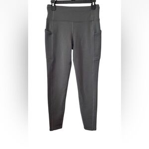 Athleta Altitude Fleece Lined Leggings Small S Gray Stash High Rise Warm 28" Ins
